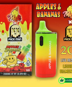 Melt x Pack Man – THC Vape Disposable Pen – APPLES & BANANAS – 2G – HYBRID
