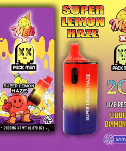 Melt x Pack Man – THC Vape Disposable Pen – SUPER LEMON HAZE – 2G – SATIVA