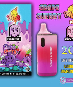 Melt x Pack Man – THC Vape Disposable Pen – GRAPE CHERRY – 2G – SATIVA