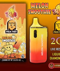 Melt x Pack Man – THC Vape Disposable Pen – MELON SMOOTHIE – 2G – HYBRID