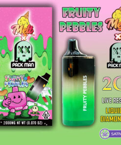Melt x Pack Man – THC Vape Disposable Pen – FRUITY PEBBLES – 2G – SATIVA