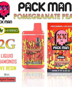 Pack Man – THC Vape Disposable Pen – POMEGRANATE PEAR – 2G – HYBRID