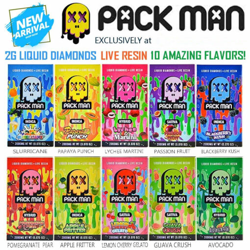 Pack Man – THC Vape Disposable Pen – APPLE FRITTER – 2G – INDICA - Image 3