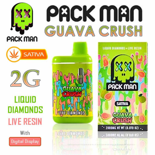 Pack Man – THC Vape Disposable Pen – GIUAVA CRUSH – 2G – SATIVA