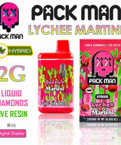 Pack Man – THC Vape Disposable Pen – LYCHEE MARTINI – 2G – HYBRID