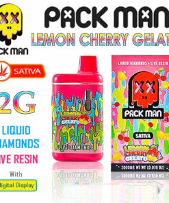 Pack Man – THC Vape Disposable Pen – LEMON CHERRY GELATO – 2G – SATIVA