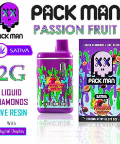 Pack Man – THC Vape Disposable Pen – PASSION FRUIT – 2G – SATIVA